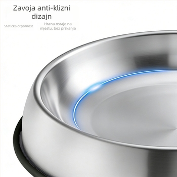 Hranilne posude za kućne ljubimce od nehrđajućeg čelika s protukliznim dizajnom, za mačke i pse, ručno hranjenje, pakiranje: 200 kom