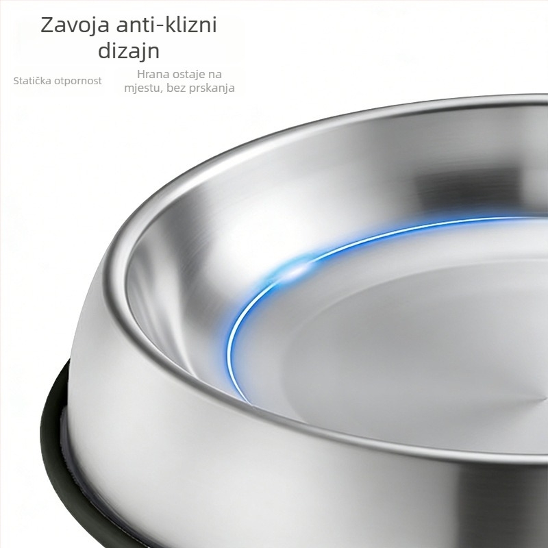 Hranilne posude za kućne ljubimce od nehrđajućeg čelika s protukliznim dizajnom, za mačke i pse, ručno hranjenje, pakiranje: 200 kom