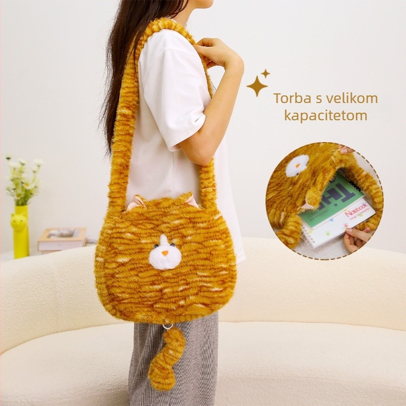 Mačja pliš lutka — super mekani kratki pliš, punjenje od poliesterskog vlakna, za djecu 4–6 godina