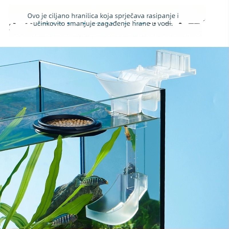 Prsten za hranjenje u akvariju, fiksno hranjenje riba i kozica, akril, Yee