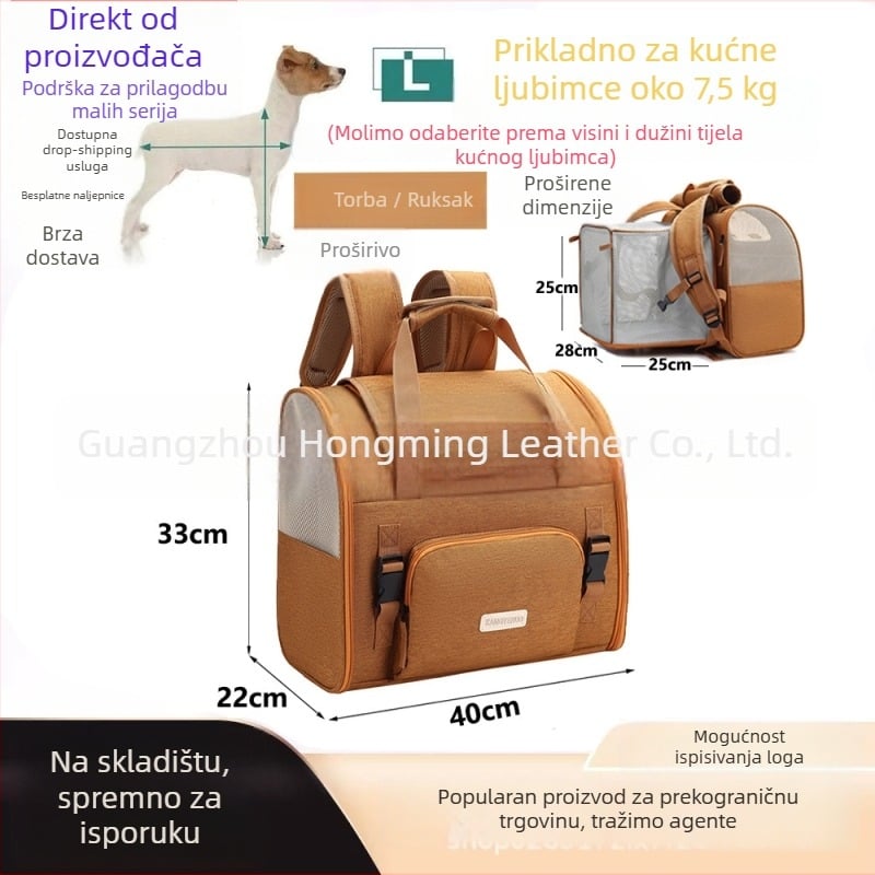 Proširivi prijenosnik za mačke – prozračan, prenosan, za automobil, kapacitet 6 kg