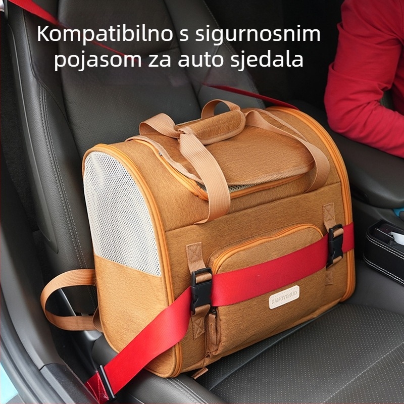 Proširivi prijenosnik za mačke – prozračan, prenosan, za automobil, kapacitet 6 kg