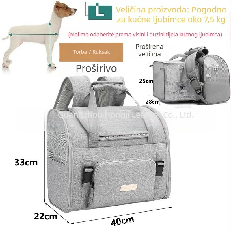 Proširivi prijenosnik za mačke – prozračan, prenosan, za automobil, kapacitet 6 kg