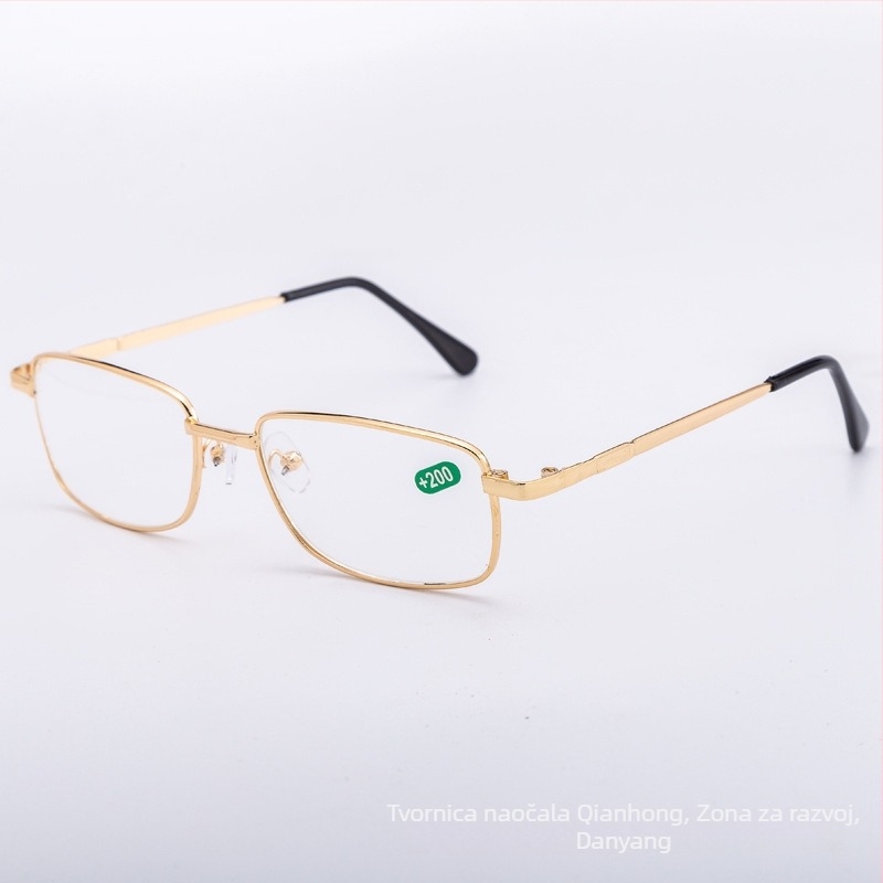 Očala za čitanje s TAC asferičnim lećama, metalni ovalni okvir, puni okvir, model 2588, personalizirani stil za starije muškarce