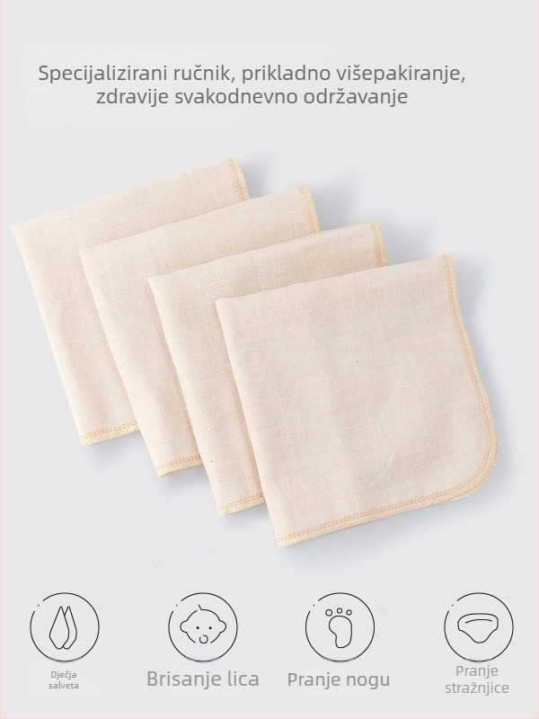 Dječji ručnik za lice od gaze, 4 sloja gaze, pamuk 95%+