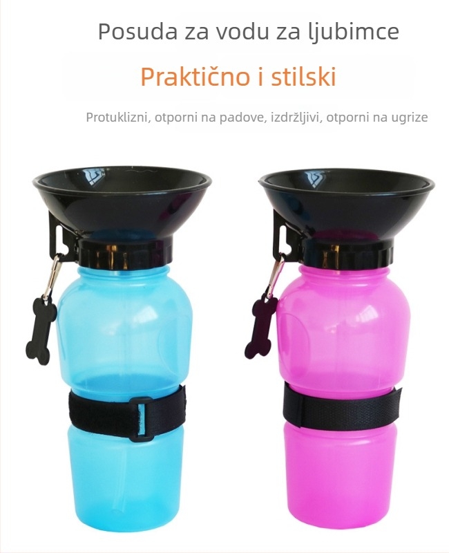 Posuda za vodu za pse — prijenosna vanjska boca za vodu s automatskim napajanjem (plastika; porijeklo: Kina; nije uvezeno)