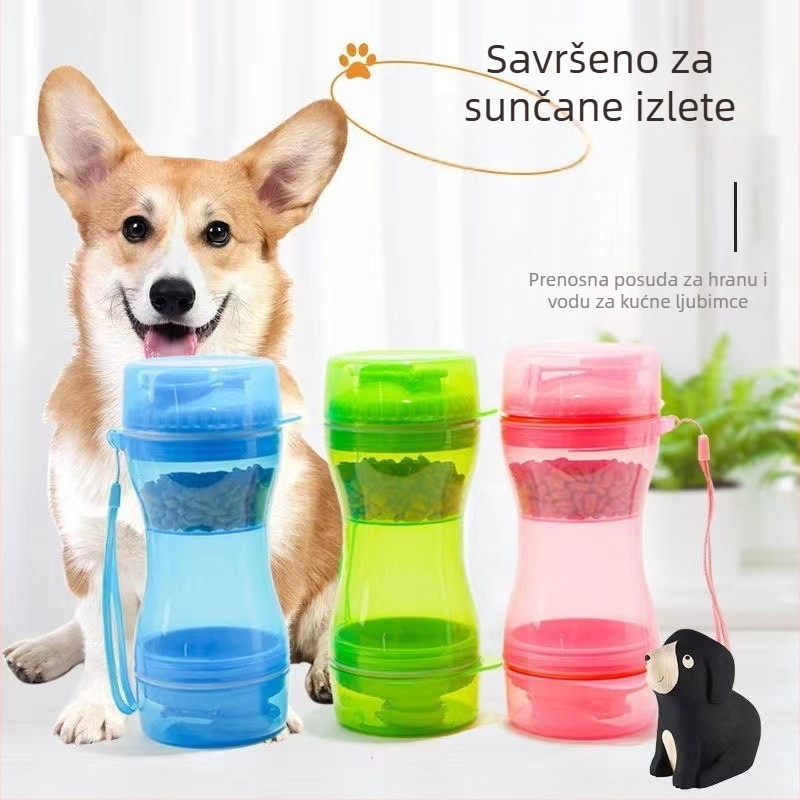 Posuda za vodu za pse — prijenosna vanjska boca za vodu s automatskim napajanjem (plastika; porijeklo: Kina; nije uvezeno)