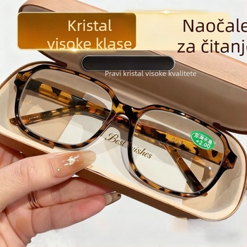 Naočale za čitanje s velikim okvirom, staklene leće, za starije muškarce, ljeto 2025