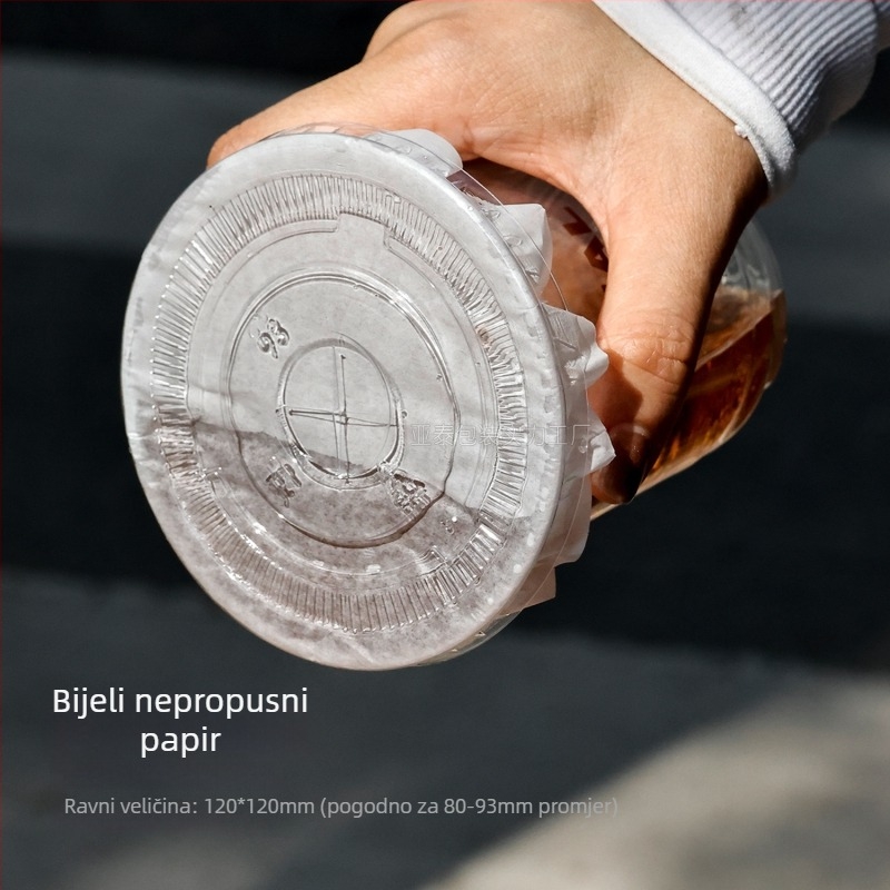 Jednokratna PET šalica za kavu s poklopcem, proziran plastični materijal, kapacitet 301–400 ml, okruglog oblika