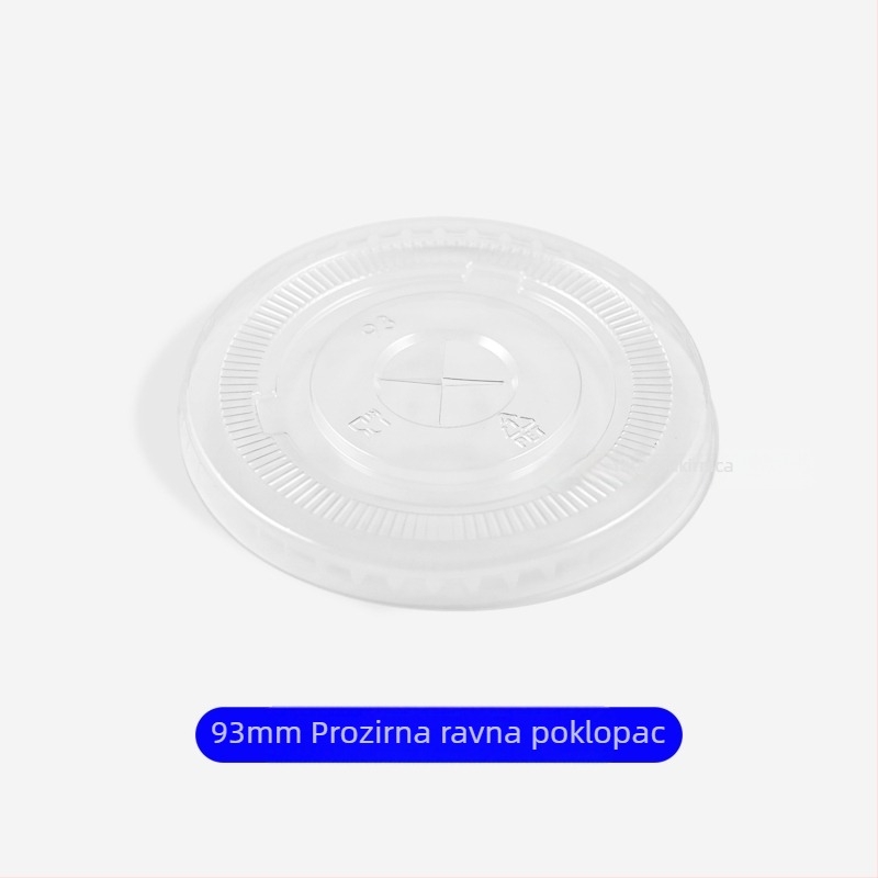 Jednokratna PET šalica za kavu s poklopcem, proziran plastični materijal, kapacitet 301–400 ml, okruglog oblika