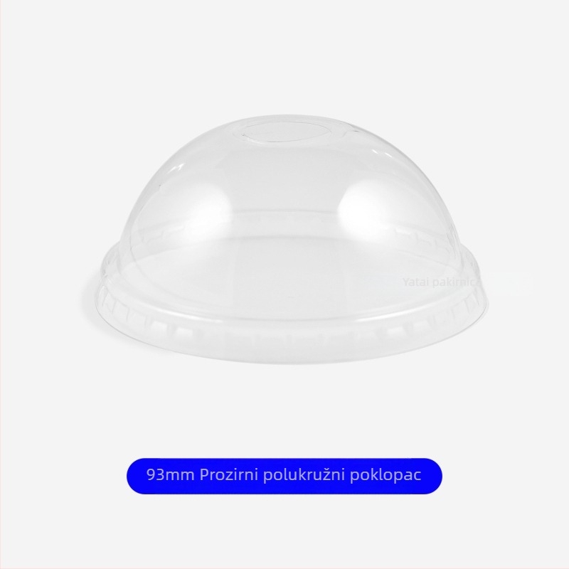 Jednokratna PET šalica za kavu s poklopcem, proziran plastični materijal, kapacitet 301–400 ml, okruglog oblika