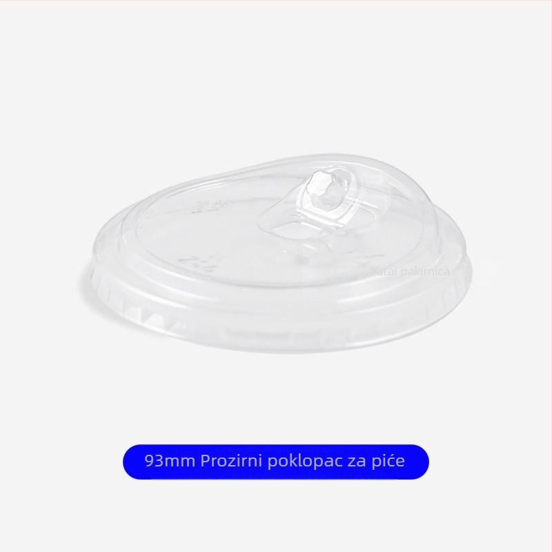 Jednokratna PET šalica za kavu s poklopcem, proziran plastični materijal, kapacitet 301–400 ml, okruglog oblika