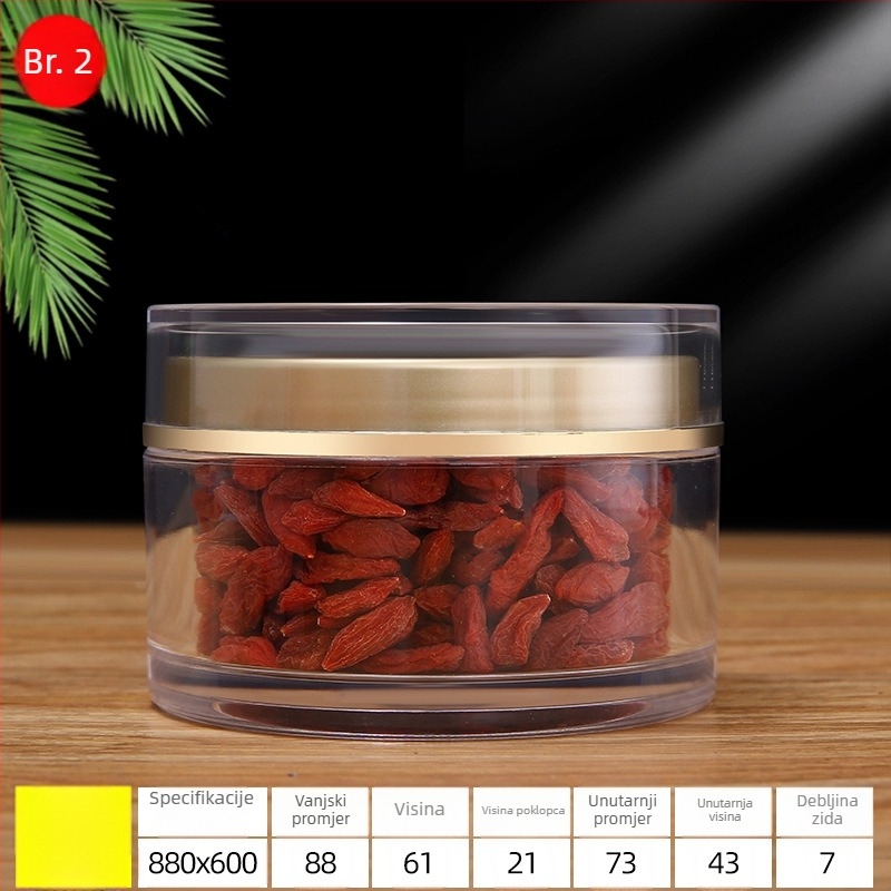 Zatvorena PS plastična staklenka s poklopcem, offset tisak, prilagodljivo pakiranje za zdravstvene proizvode