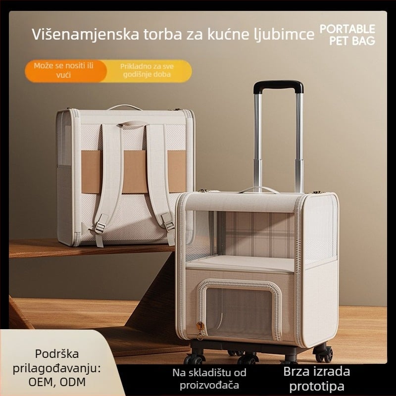 Ruksak za kućne ljubimce za mačke i pse, s dvostrukim prostranim unutarnjim dijelom; Materijal: Drugo; Kapacitet: 52000; Nosivost: 5–7 kg; Čvrstoća: Srednja; Autorizirana privatna marka: Da