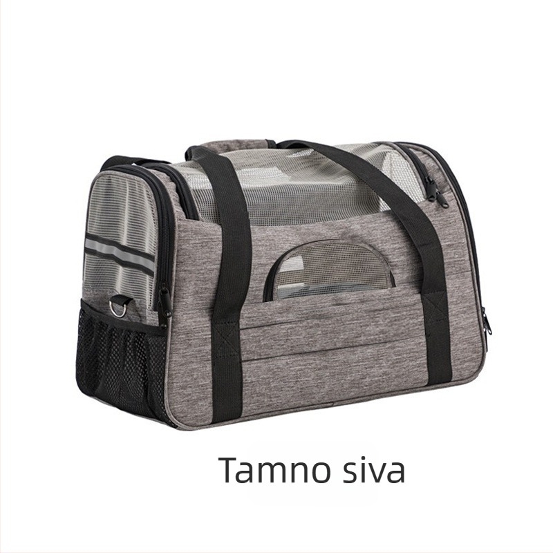 Torba za kućne ljubimce preko ramena, Oxford tkanina, kapacitet 32L, srednje tvrda konstrukcija