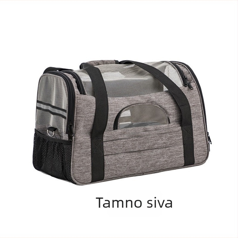 Torba za kućne ljubimce preko ramena, Oxford tkanina, kapacitet 32L, srednje tvrda konstrukcija