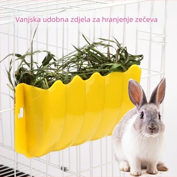 Plastična posuda za travu za mala kućna ljubimca – pogodna za činčilu, morsku svinju i zeca, može se pričvrstiti na kavez
