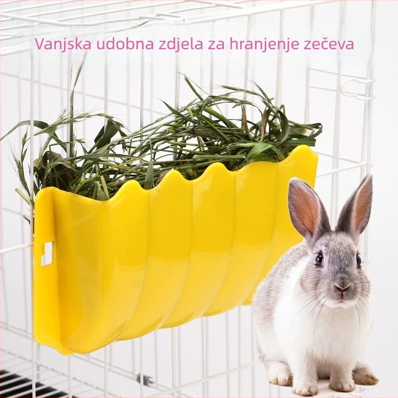 Plastična posuda za travu za mala kućna ljubimca – pogodna za činčilu, morsku svinju i zeca, može se pričvrstiti na kavez