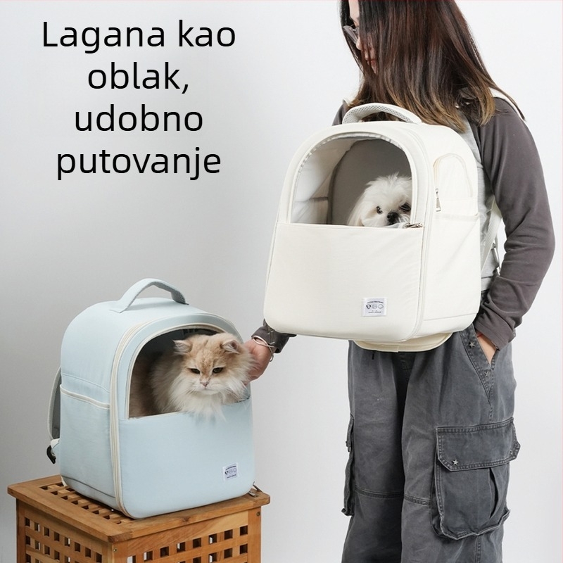 Ruksak za kućne ljubimce - materijal: kompozitna tkanina i debeli pjenu; kapacitet: psi do 5 kg / mačke do 7,5 kg; tvrdoća: srednja; kategorija: torba/kutija za kućne ljubimce