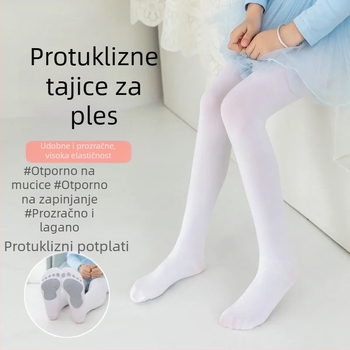 Dječje pantyhose za ples, od najlona, jacquard pletene, prozračne, tanke, za proljeće i ljeto