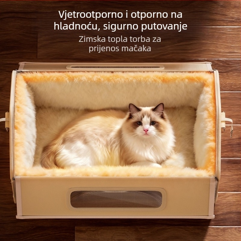 Prenosni ruksak za dvije mačke, prozračna mreža, velik kapacitet, dizajn protiv stresa