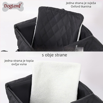 Dorami 3-u-1 višestruki automobilni ležaj za kućne ljubimce i zaštitnik prednjih i stražnjih sjedala, najlon, jednobojna, srednje mekana