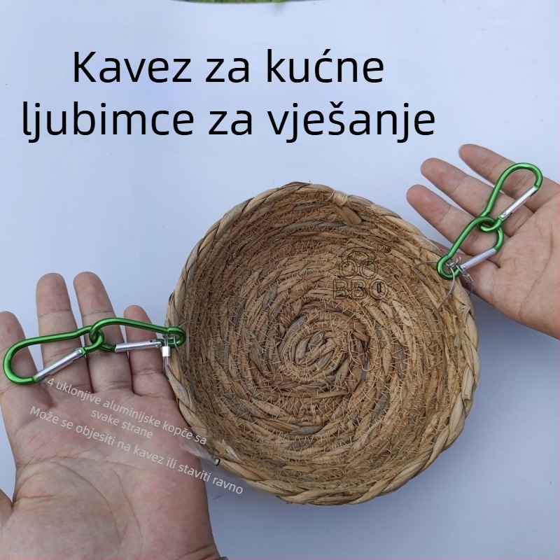 Hamster viseće gnijezdo, pleteno od trave i metala, za sve sezone
