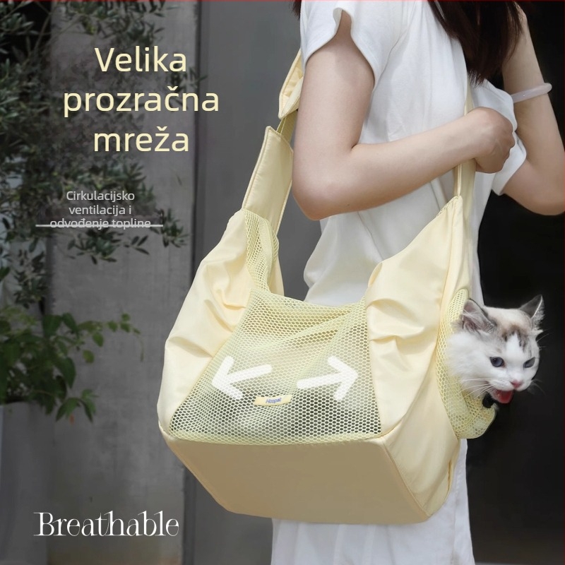 Torba za kućne ljubimce - prijenosna torba za mačke i pse, cross-body dizajn; Kapacitet: 6,5 kg za mačke / 4 kg za pse; Materijal: poliester; Uzorak: jednobojna; Tvrdoća: srednje mekana