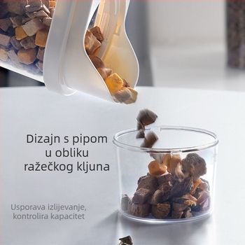 Proziran dvostruki zatvoreni spremnik za hranu kućnih ljubimaca, plastični, 2,5 L