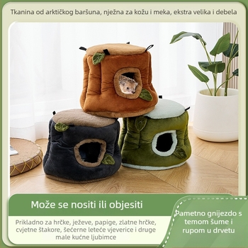Beibei Pets hamster gnijezdo — zatvoren kružni oblik, prijenosno, održava toplinu, za unutarnju upotrebu, vanjski materijal: kristalno meko + arktički pliš