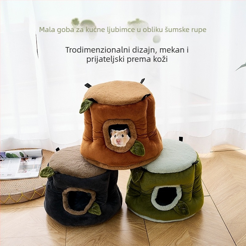 Beibei Pets hamster gnijezdo — zatvoren kružni oblik, prijenosno, održava toplinu, za unutarnju upotrebu, vanjski materijal: kristalno meko + arktički pliš