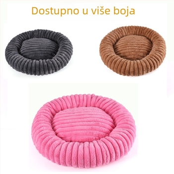 Gnijezdo za kućne ljubimce za unutarnju upotrebu, okrugli poluzatvoreni topli velur, perivo, za jesen i zimu