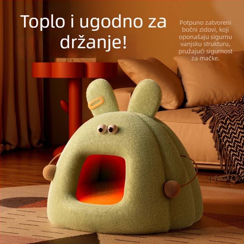 Mačje gnijezdo – zatvoreno toplo ležište od PP pamuka za mačke, pogodno za sve sezone