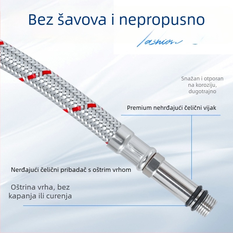 Cjevčica za dovod vode od 304 nehrđajućeg čelika za umivaonik s toplom i hladnom vodom, HL-11, ugradnja: umetanje, 0,8 MPa, 80°C, Minlida, moderan minimalistički stil