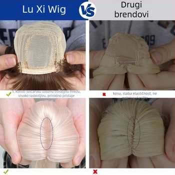 Lucy peruka za cosplay, duga kosa, izuzetno mekani svilenkasti bangs, ručno uvijena dječja kosa, model Xb0619