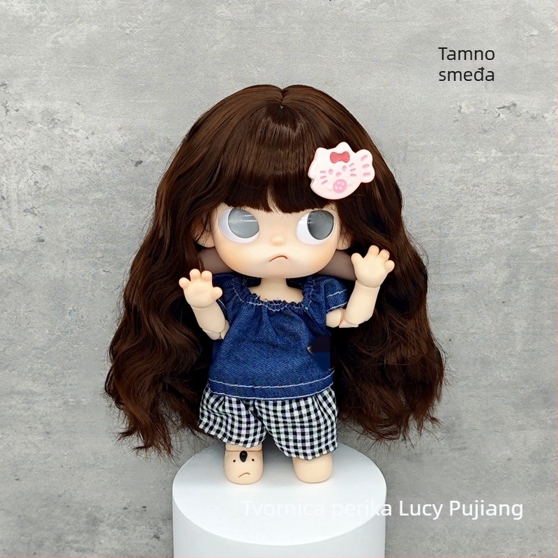 Lucy peruka za cosplay, duga kosa, izuzetno mekani svilenkasti bangs, ručno uvijena dječja kosa, model Xb0619