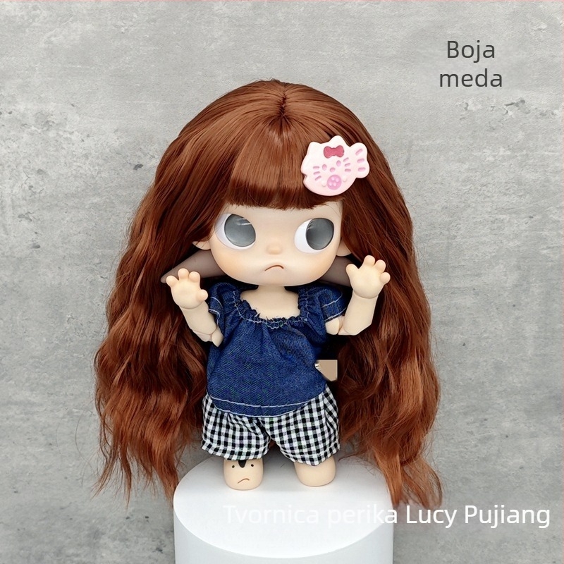 Lucy peruka za cosplay, duga kosa, izuzetno mekani svilenkasti bangs, ručno uvijena dječja kosa, model Xb0619