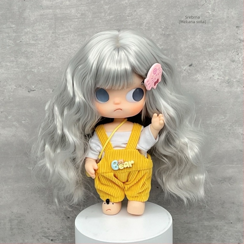 Lucy peruka za cosplay, duga kosa, izuzetno mekani svilenkasti bangs, ručno uvijena dječja kosa, model Xb0619