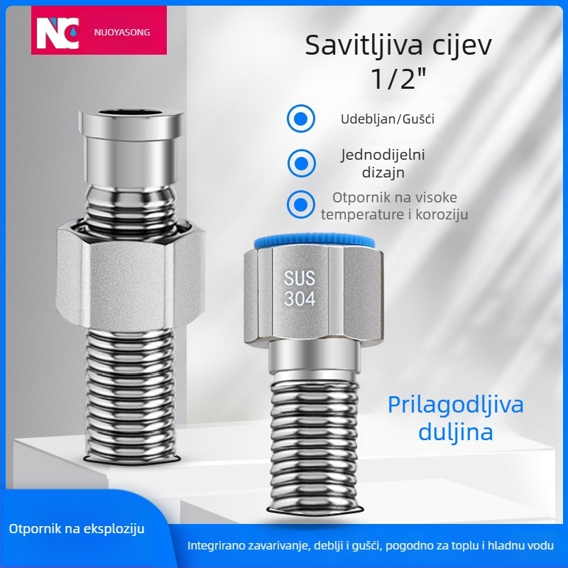 Inlet cijev od nehrđajućeg čelika 304 za WC bojler, navoj, 1.0 MPa, 100°C