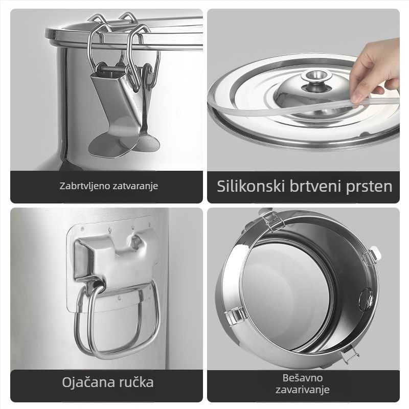 Nehrđajući čelični zatvoreni fermentacijski spremnik za skladištenje suhog voća, mlijeka, čaja, vina, hrane za kućne ljubimce i žitarica