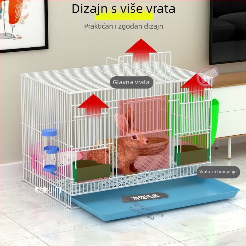Kavez za zečeve, metalni, komplet s zahodom, sklopivi, za kućnu upotrebu, proizvedeno u Kini