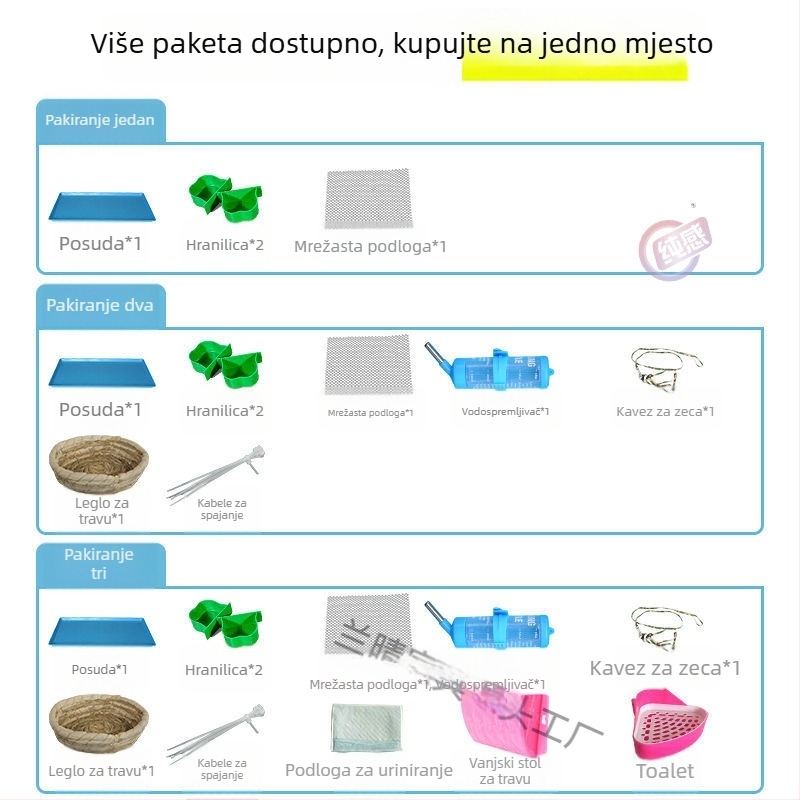 Kavez za zečeve, metalni, komplet s zahodom, sklopivi, za kućnu upotrebu, proizvedeno u Kini