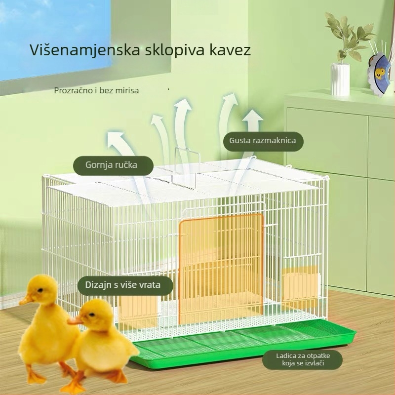 Unutarnji metalni kavez za male patke i prepelice – otporan na miris, kompaktni kućni kavez za perad