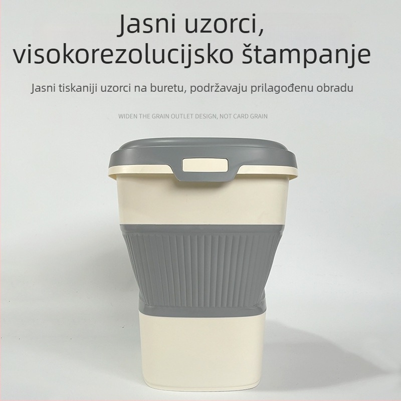 Sklopiva posuda za hranu za kućne ljubimce, zatvorena, otporna na vlagu, PP materijal
