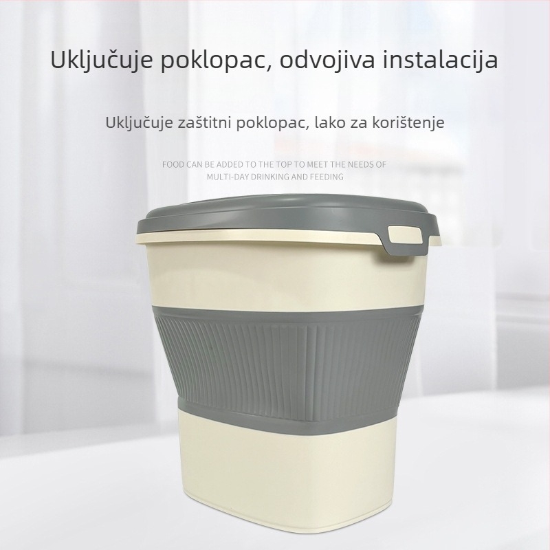 Sklopiva posuda za hranu za kućne ljubimce, zatvorena, otporna na vlagu, PP materijal