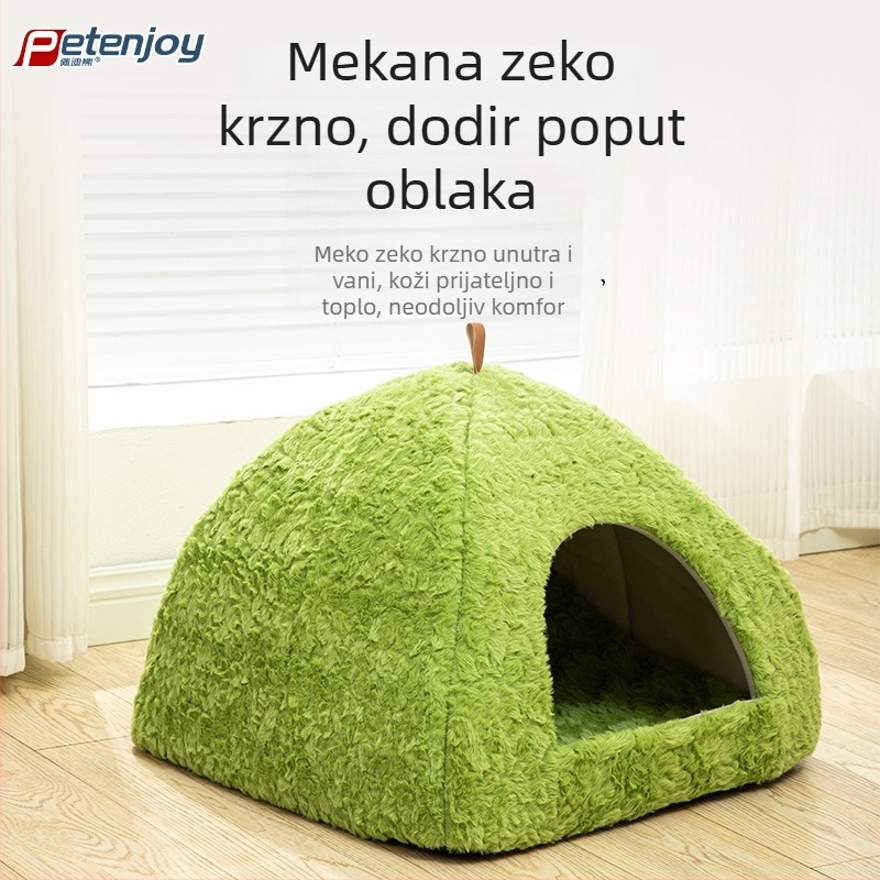 Pedi Bear pliš mačja jazbina i šator za kućne ljubimce, zatvoren, topao, za sve sezone