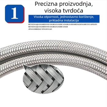 304 nehrđajući čelik opleteni fleksibilni crijevo za zahvat toaletnog bojlera, visok tlak, otporno na eksplozije, 4‑točka spoj, ulaz vruće i hladne vode, marka Snow period