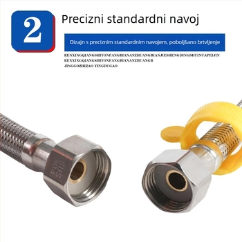 304 nehrđajući čelik opleteni fleksibilni crijevo za zahvat toaletnog bojlera, visok tlak, otporno na eksplozije, 4‑točka spoj, ulaz vruće i hladne vode, marka Snow period