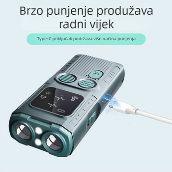 Ultrazvučni repeler za pse, ručni i prijenosni, visoke snage, punjivi ABS uređaj
