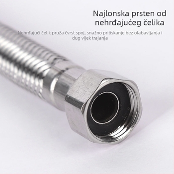 Cijev za vodu od 304 nehrđajućeg čelika, pletena, dvostrano spojna, otporna na eksplozije, za bojler, 90°C, nazivni tlak 10